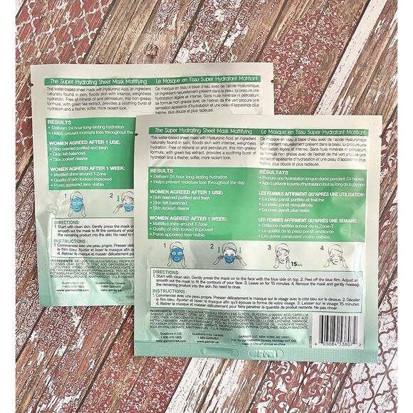 Garnier SkinActive Moisture Bomb Super Hydrating Mattifying Sheet Mask 2pk NEW - Picture 4 of 6